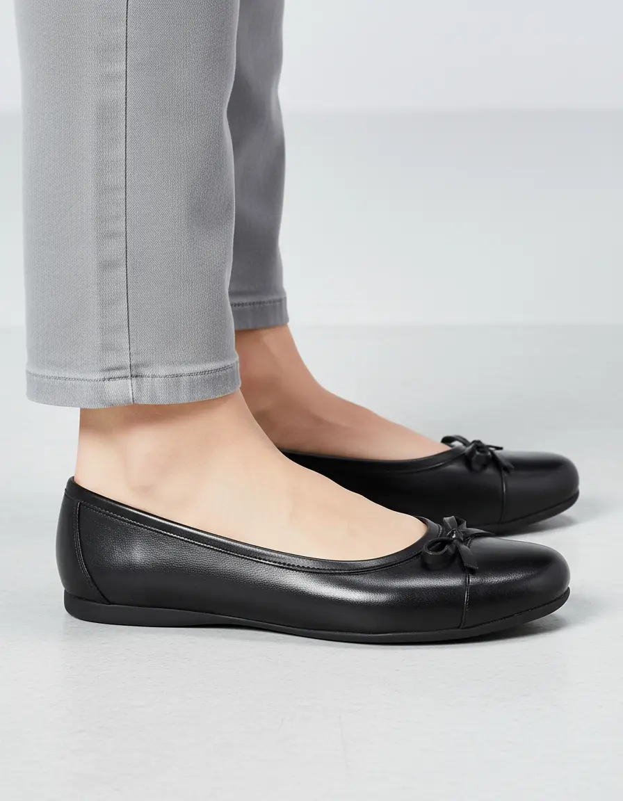Ballerinas de Cuero con Moño