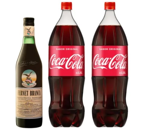 Combo Fernet Branca 750ml + 2 Coca Cola 2.25lts 17% OFF