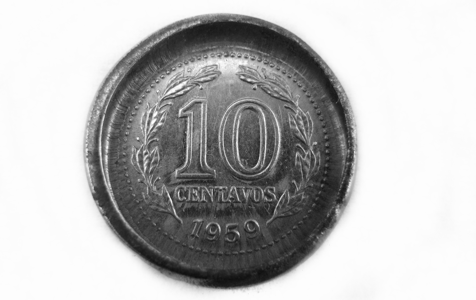 Moneda Argentina 1959 10 Centavos Mint Error Coin