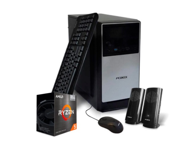 Pc amd ryzen 5-5600g + 8gb + 240gb ssd - kit tec/mouse